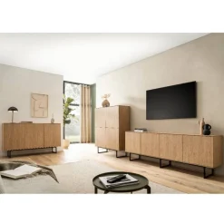 3-türiges Sideboard in Eiche Stone - Jaskin