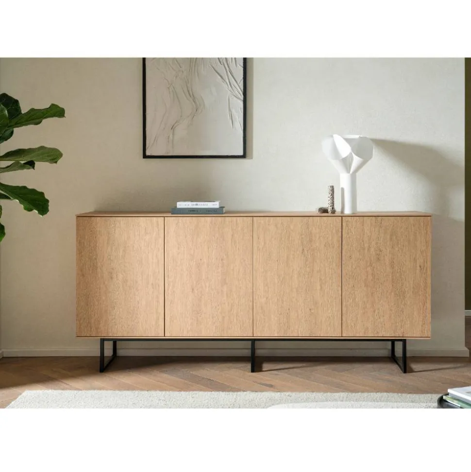 4-türiges Sideboard in Eiche Stone - Jaskin