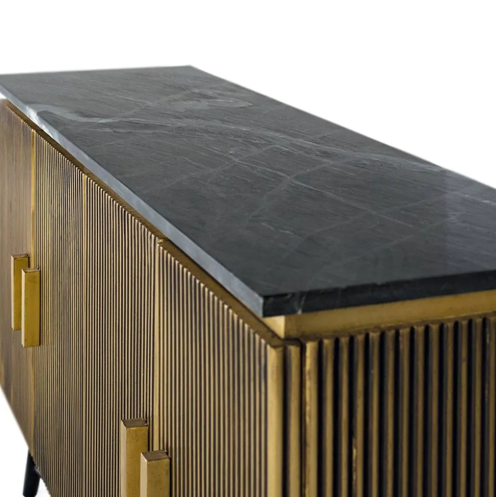 4-türiges Sideboard mit Marmor Platte - Hayato