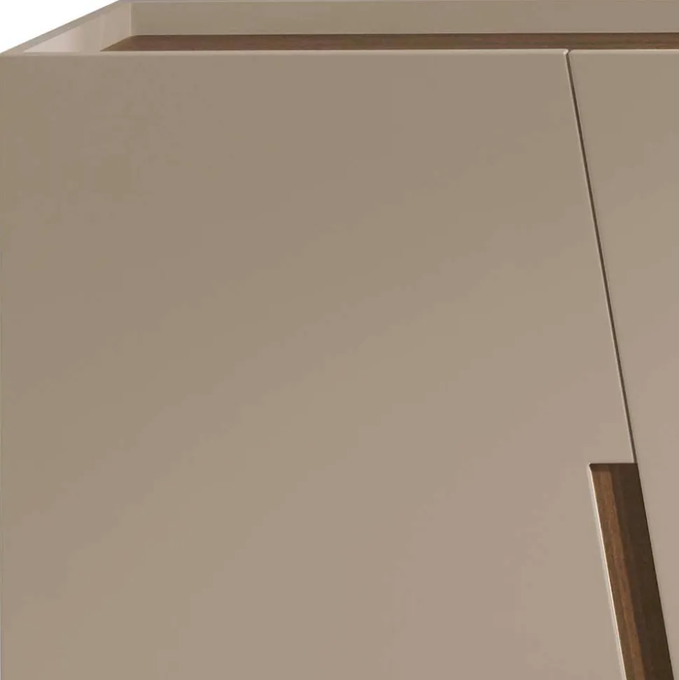3-türiges Sidebodard in Taupe und Teak - Cadiz