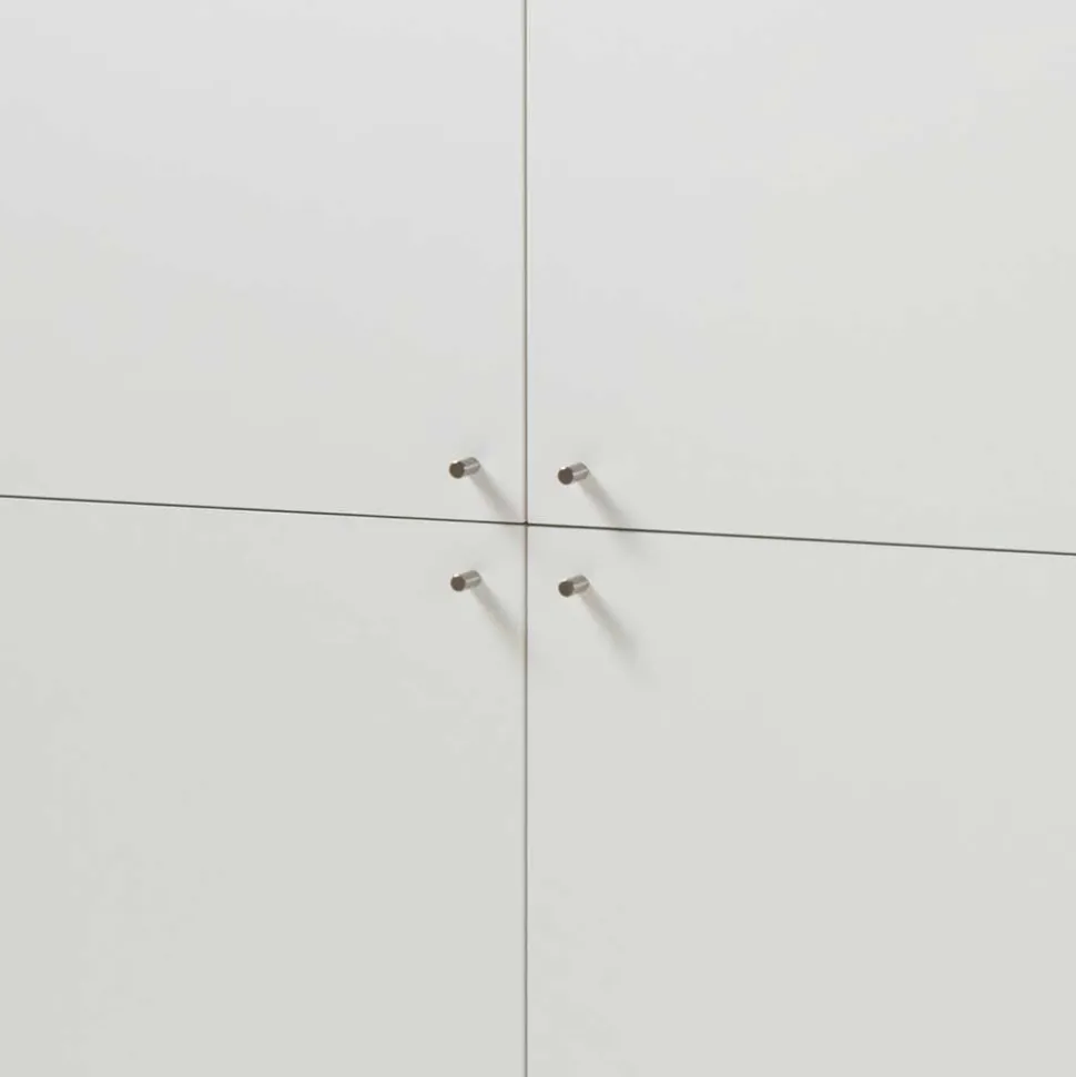 4-türiges Skandi Highboard in Weiß & Eiche - Cablos