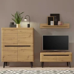 TV Anbauwand in Wildeiche Optik - Olcian (dreiteilig)