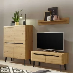 TV Anbauwand in Wildeiche Optik - Olcian (dreiteilig)