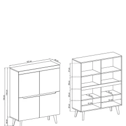 TV Anbauwand in Wildeiche Optik - Olcian (dreiteilig)