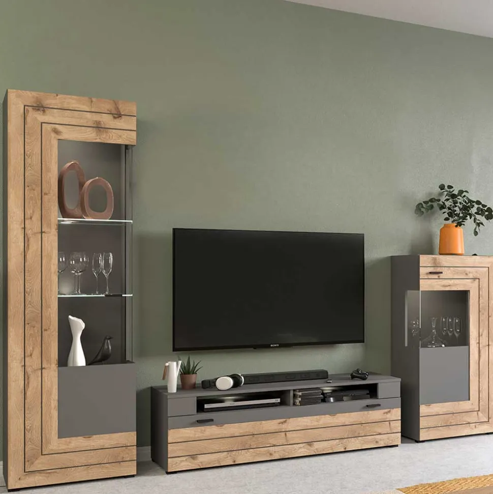 TV Anbauwand Möbel-Kombi modern - Scarlett (dreiteilig)