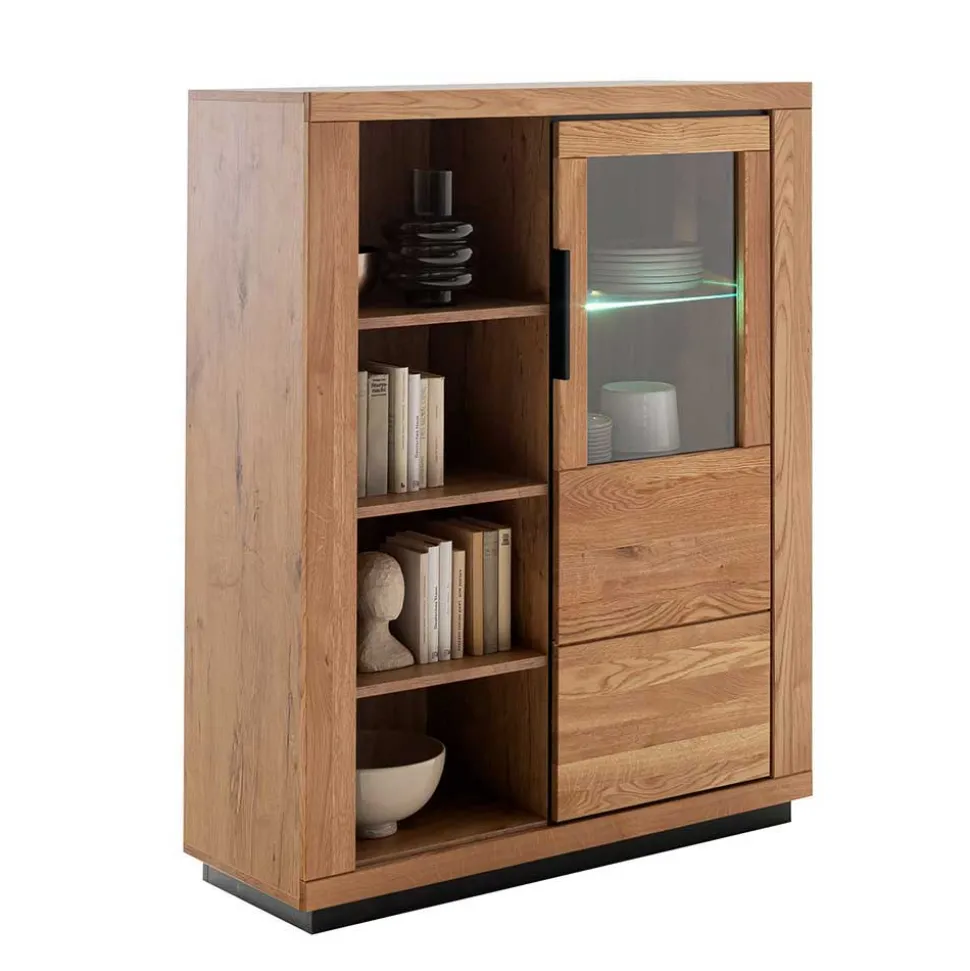 TV Anbauwand teilmassiv Set - Vlacoma (vierteilig)