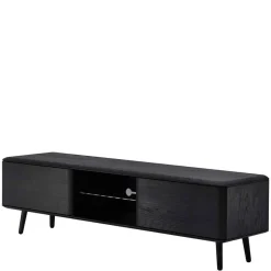 TV Board aus Eiche geschliffen & Schwarz geölt - Asnes