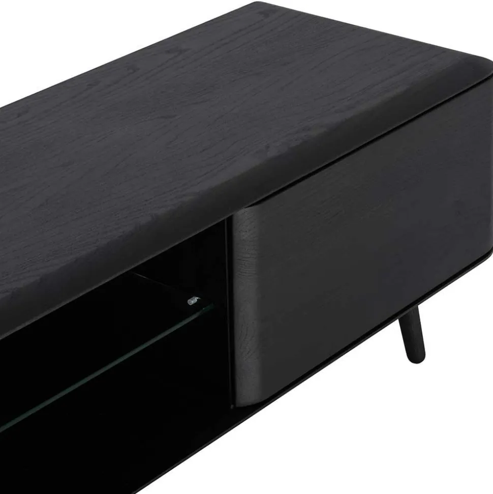 TV Board aus Eiche geschliffen & Schwarz geölt - Asnes