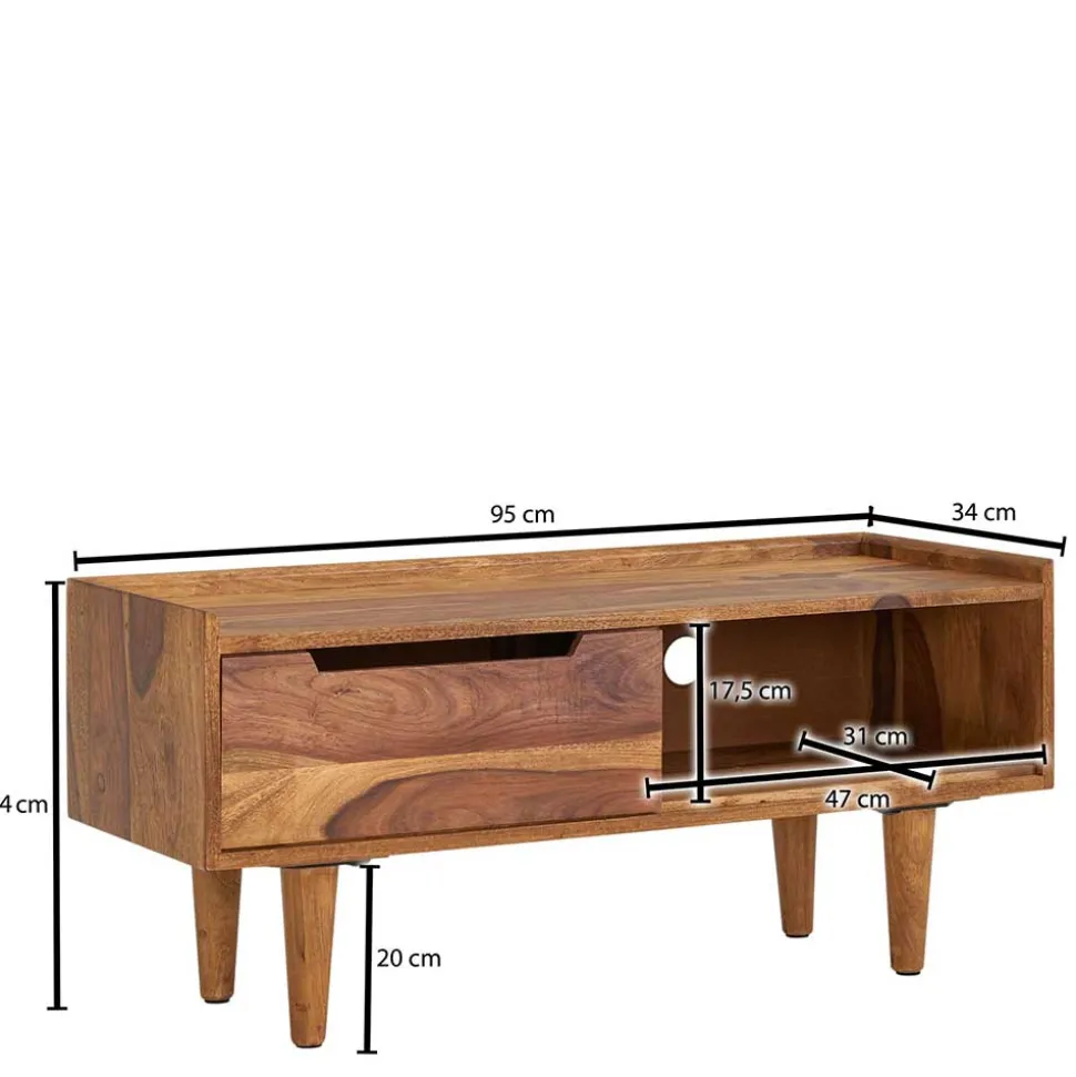 TV Board aus Sheesham Holz lackiert - Placer