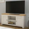 TV Board in Cremeweiß mit Eiche - Langoona