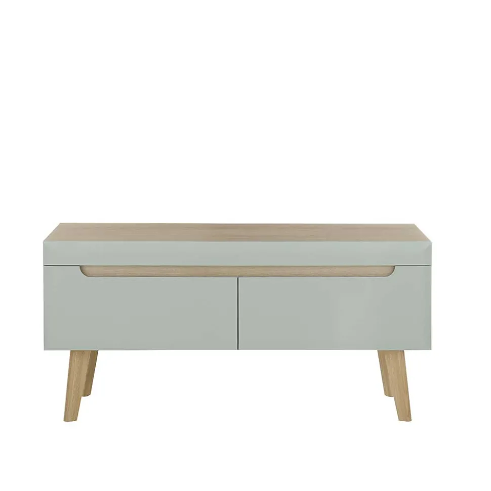 TV Board in Mintgrün mit Eiche - Armina