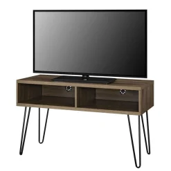 TV Board in Walnuss Optik und Schwarz - Uzyna