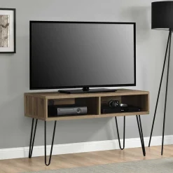 TV Board in Walnuss Optik und Schwarz - Uzyna