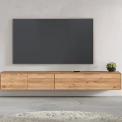 TV Hänge-Lowboard aus Wildeiche Massivholz - Holiday