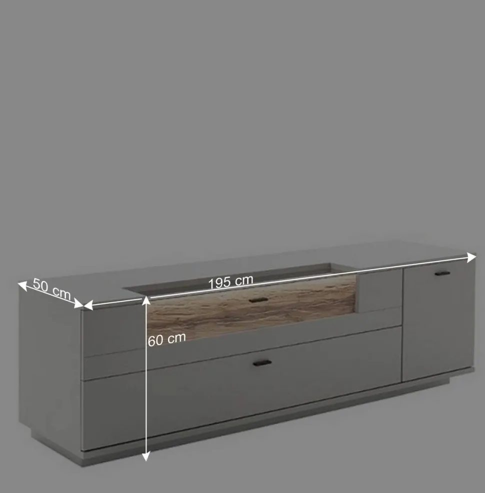 TV Lowboard & Vitrine & Wandboard Set - Apulco (dreiteilig)