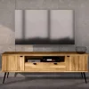 TV Lowboard aus Wildeiche mit Metall - Casarius