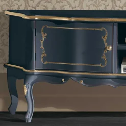 TV Lowboard im Barockstil in Dunkelblau - Otaligo