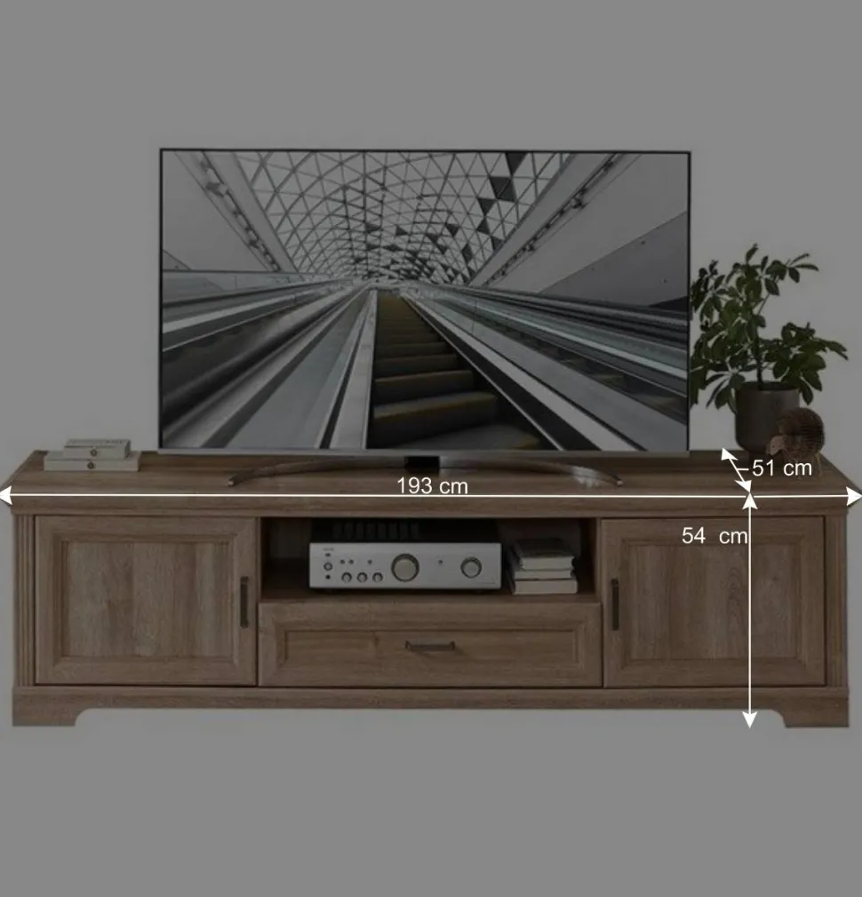 TV Lowboard in Eiche Holzoptik - Barack