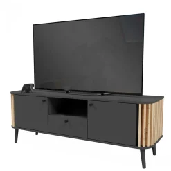 TV Lowboard in Grau und Wildeiche - Penzanca