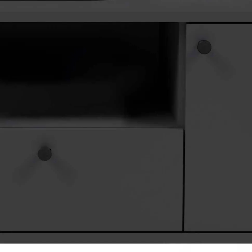 TV Lowboard in Grau und Wildeiche - Penzanca