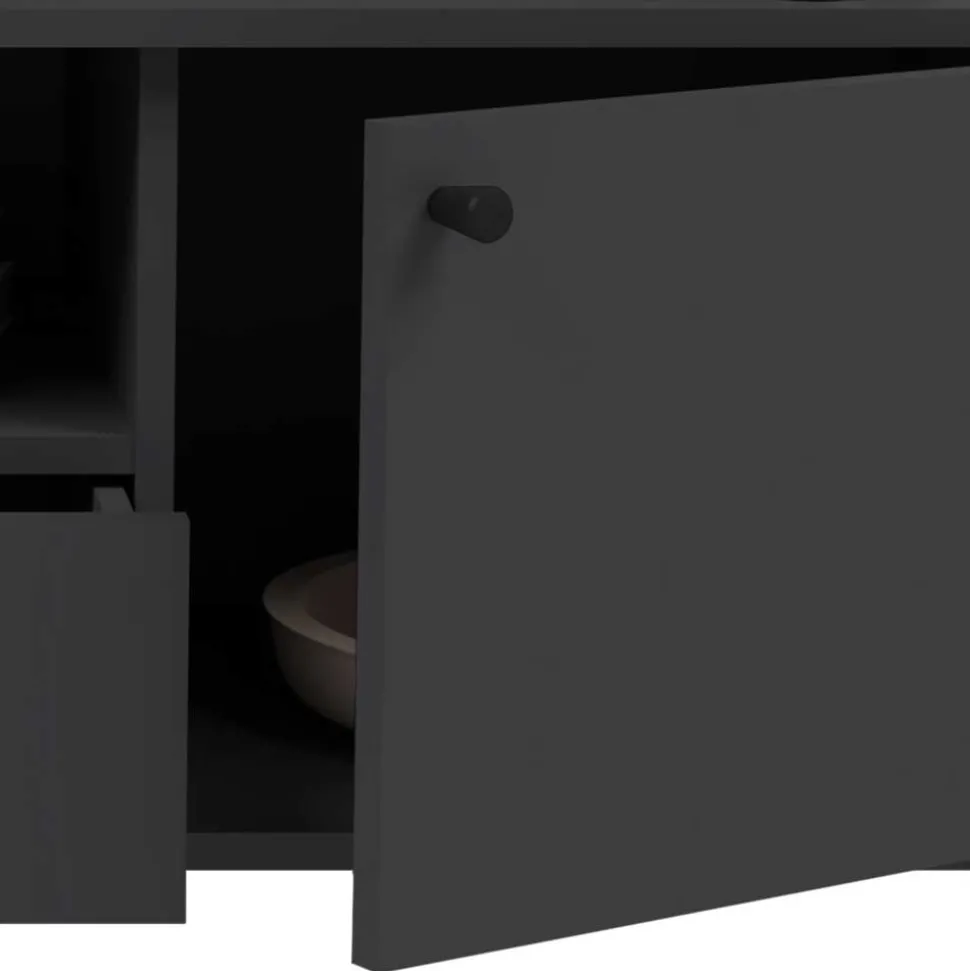 TV Lowboard in Grau und Wildeiche - Penzanca