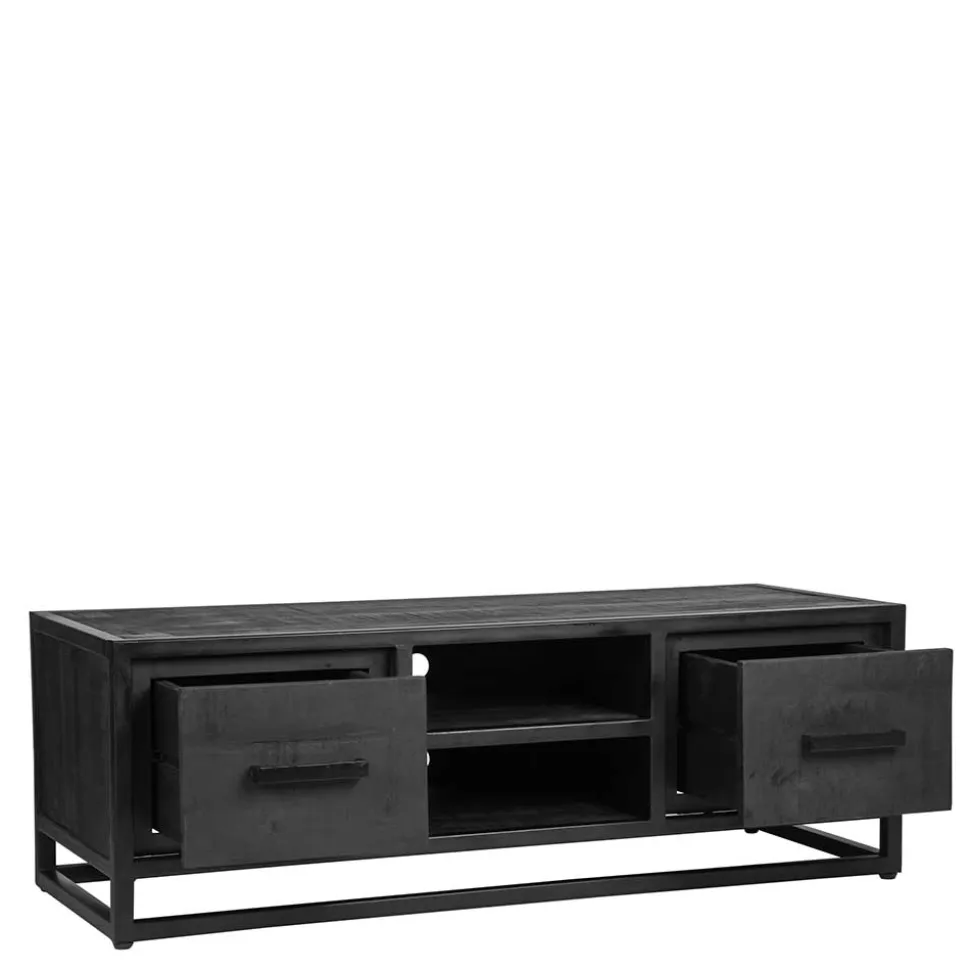 TV Lowboard in Schwarz Antik Finish - Esturado