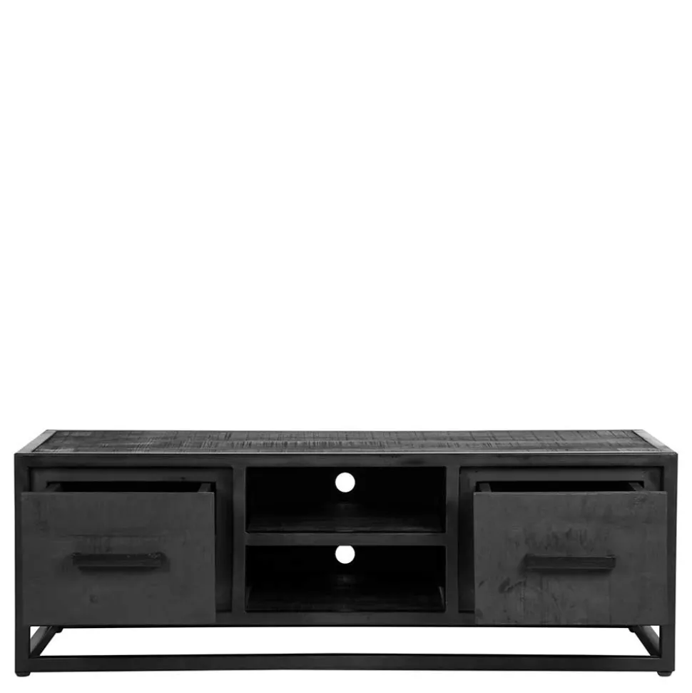 TV Lowboard in Schwarz Antik Finish - Esturado