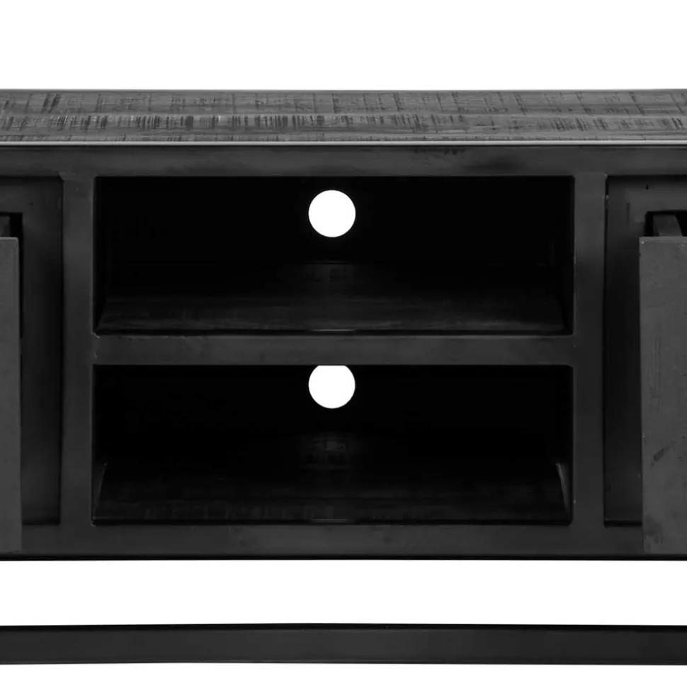 TV Lowboard in Schwarz Antik Finish - Esturado