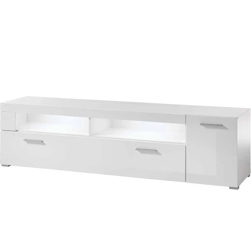 TV Lowboard in Weiß hochglänzend - Timmona