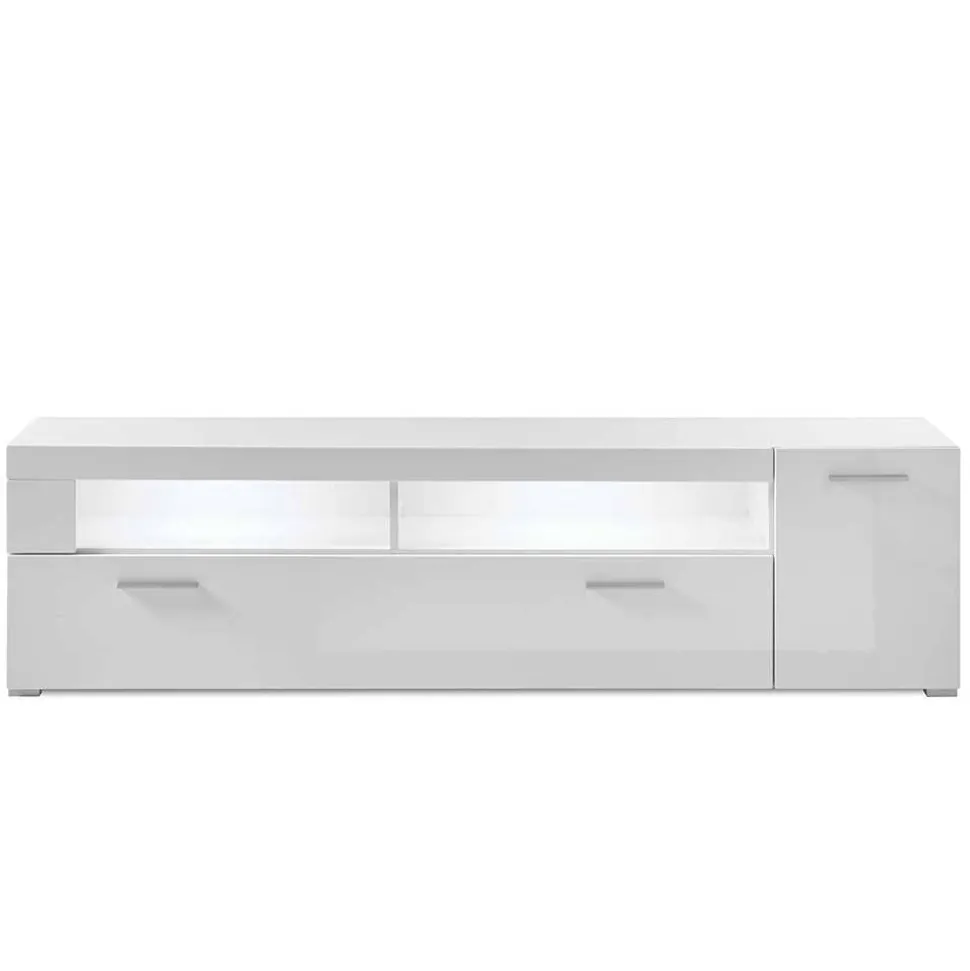 TV Lowboard in Weiß hochglänzend - Timmona