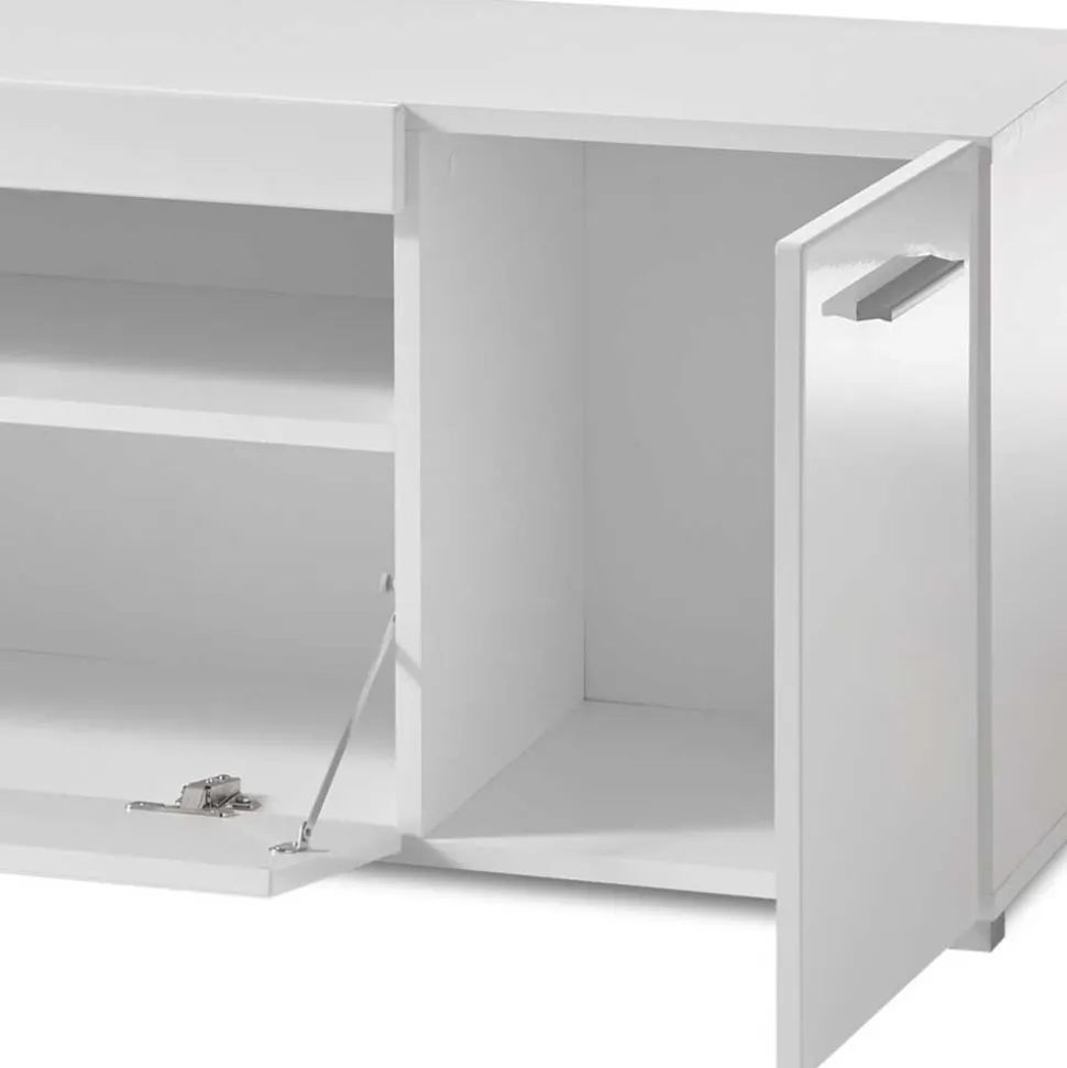 TV Lowboard in Weiß hochglänzend - Timmona