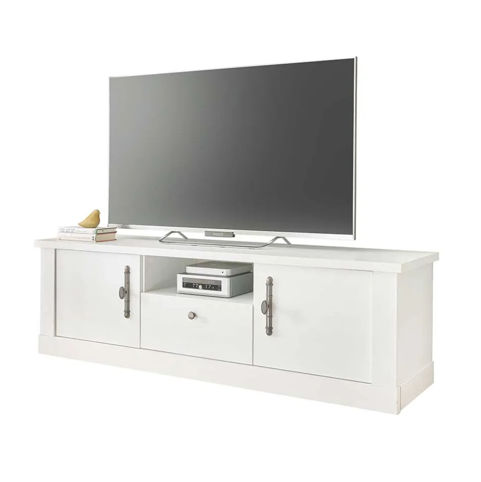 TV Lowboard in weißer Holzoptik Pinie - Liancos