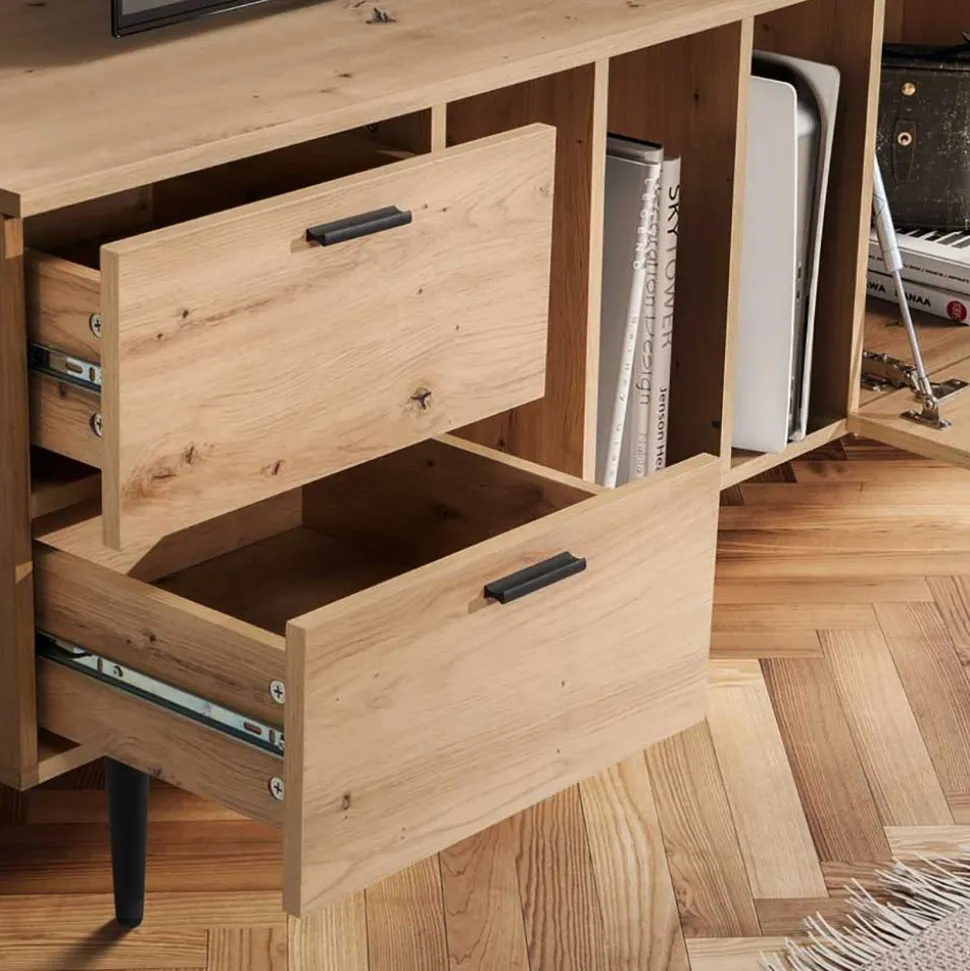 TV Lowboard in Wildeiche Holzoptik - Ziris