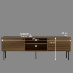 TV Lowboard mit Eiche Furnier - Virona