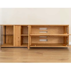 TV Lowboard mit Glas und LED Beleuchtung - Cocondar