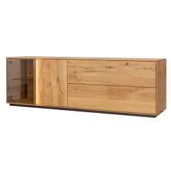 TV Lowboard mit Glas und LED Beleuchtung - Cocondar