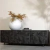 TV Lowboard mit Schnitzereien Front - Eiken
