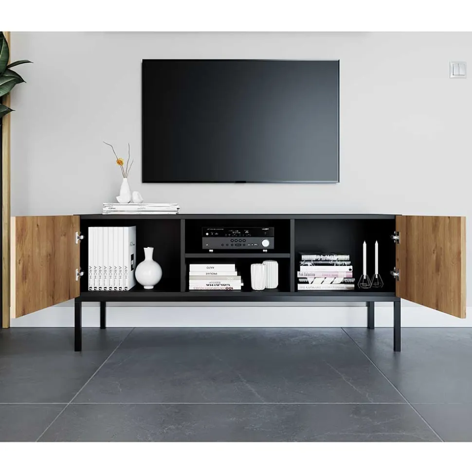 TV Lowboard mit zwei Türen und Fächern - Cavan