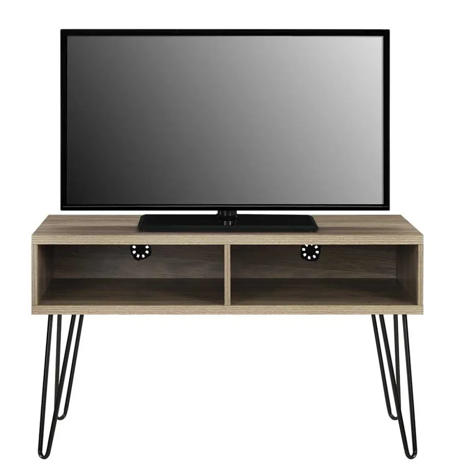 TV Regal in Eiche Holzoptik & Schwarz - Esberg