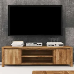 TV Tisch Nadalia aus Wildeiche Massivholz