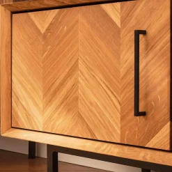TV Unterschrank mit Fischgrät Design Türen - Kerfa