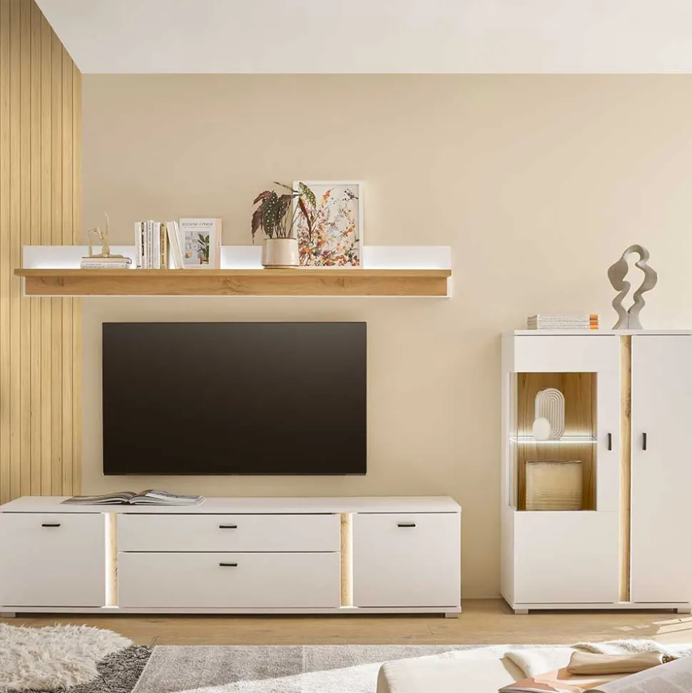 TV Wohnwand Möbel Kombi - Racelyn (dreiteilig)
