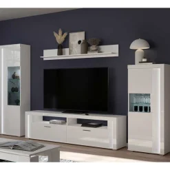 TV Wohnwand Möbel mit LED Set - Gomata (vierteilig)