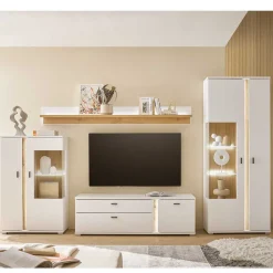 TV Wohnwand Möbelkombi mit LED - Racelyn (vierteilig)