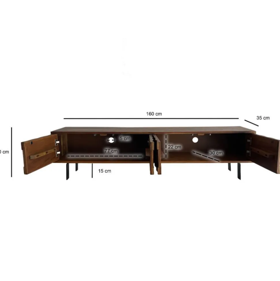 TV-Lowboard aus Sheesham Massivholz - Classima