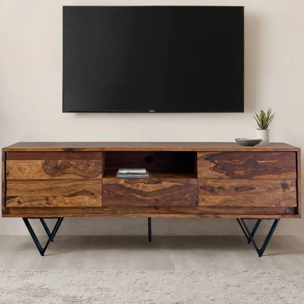TV-Lowboard aus Sheesham Massivholz - Jendras