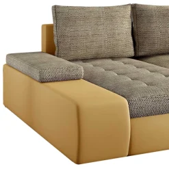 U-Design Wohnlandschaft in Beige und Ocker - Gravura
