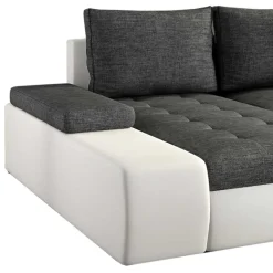 U-Design Wohnlandschaft in Dunkelgrau und Weiß - Alfonosso