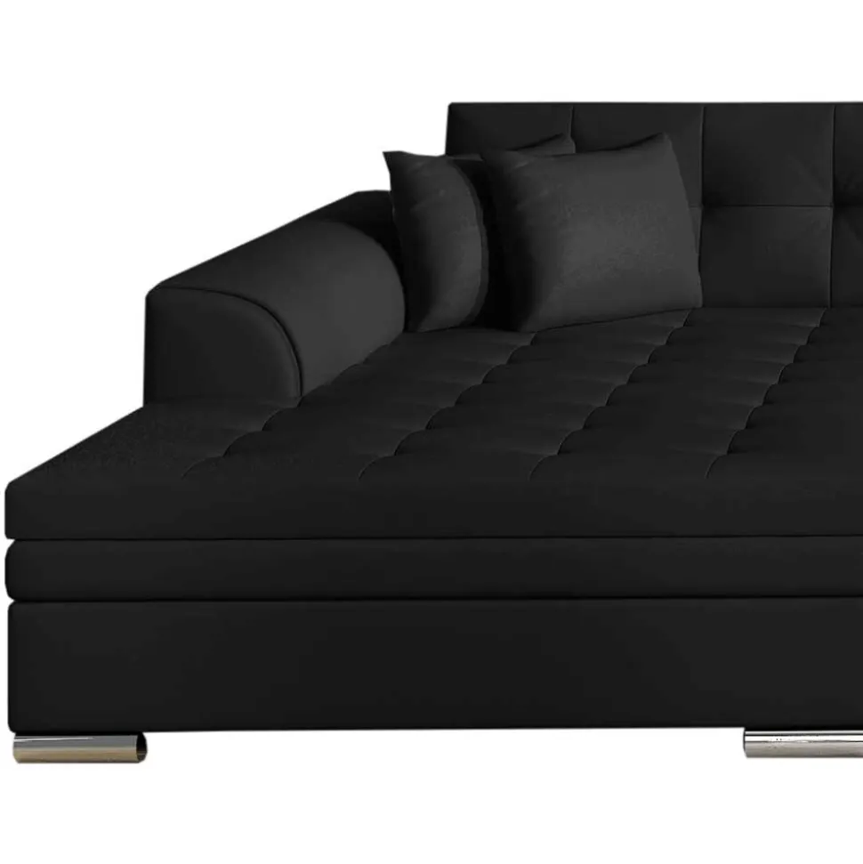 U-Sofa in Schwarz Kunstlederbezug - Bekasi