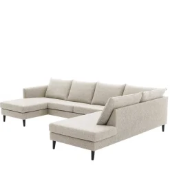 U-Sofa Wohnlandschaft in Creme - Bentema